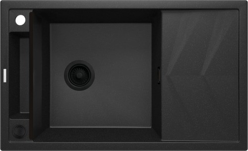 Zlewozmywak granitowy magnetyczny 1-komorowy z ociekaczem grafit metalik Deante Magnetic