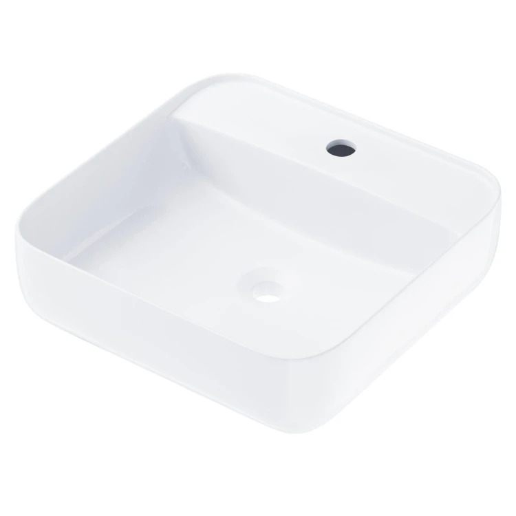 Umywalka nablatowa corsan 649902 kwadratowa 395x395x145 mm z otworem na baterię
