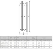 Grzejnik łazienkowy dekoracyjny Radeco Tubo 4 120x46cm kolor