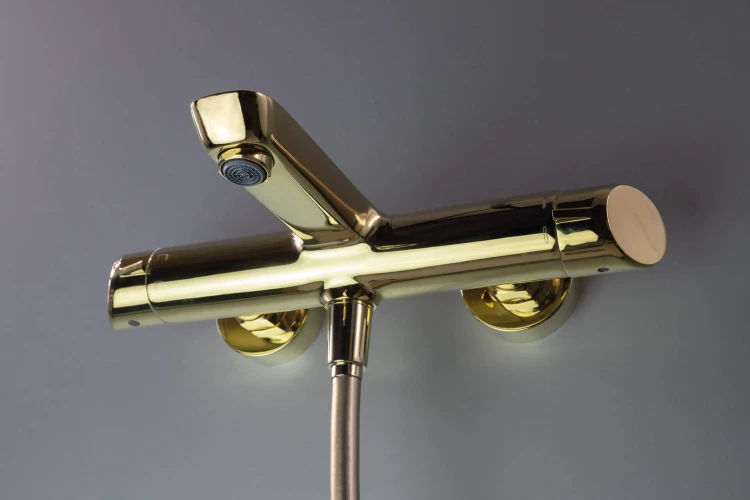 Bateria wannowa ścienna Arnika Deante złota