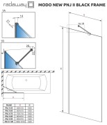 Parawan nawannowy Radaway Modo New Black PNJ Frame 60x150