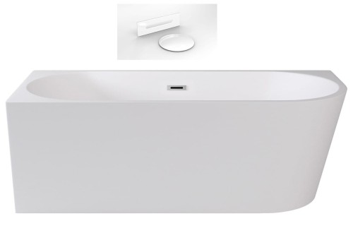 Wanna wolnostojąca Zoya Besco 150x75 biała lewa maskownice białe