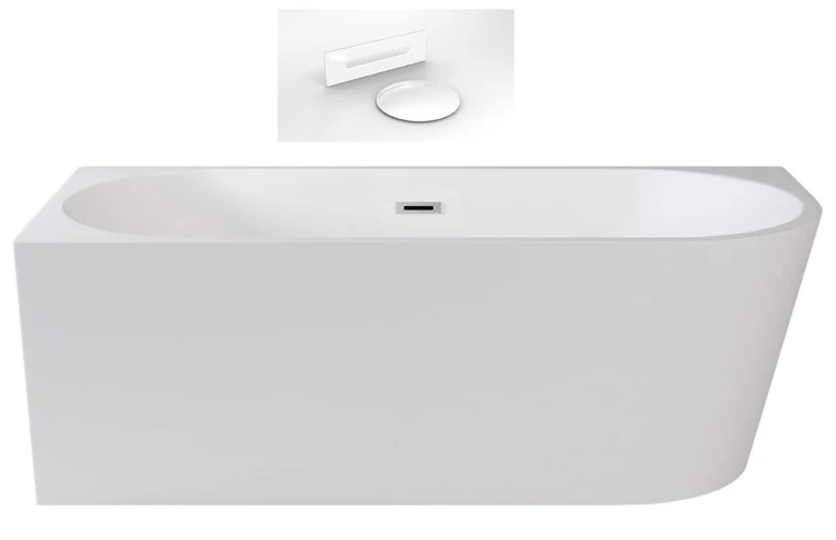 Wanna wolnostojąca Zoya Besco 150x75 biała lewa maskownice białe