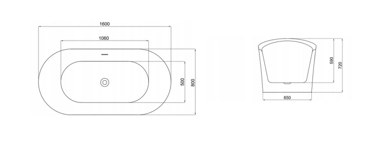 Wanna wolnostojąca akrylowa biała Ferrano 160 REA