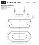 Wanna wolnostojąca Rongbuk Evo 171x82 biała AD NATURALNIE