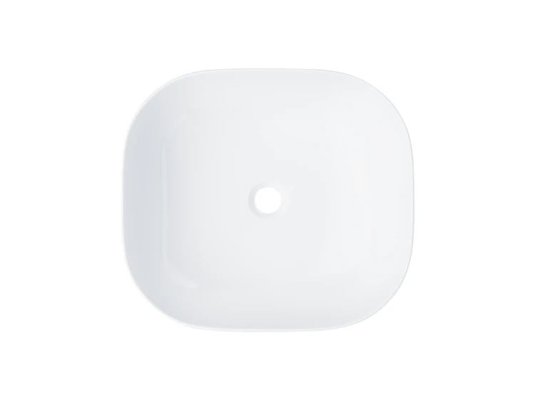 Umywalka nablatowa corsan prostokątna 450x410x145 mm z korkiem klik-klak złotym