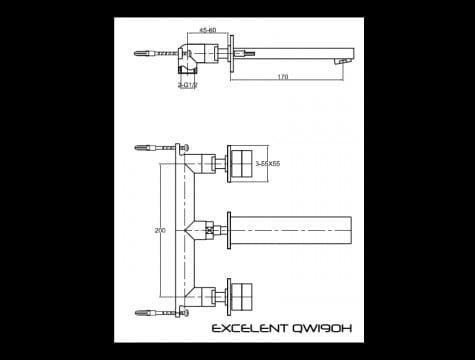 Bateria umywalkowa podtynkowa KOHLMAN Excelent QW190H