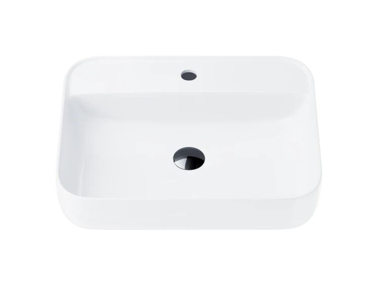 Umywalka nablatowa ango prostokątna 500x400x140 mm z korkiem czarnym