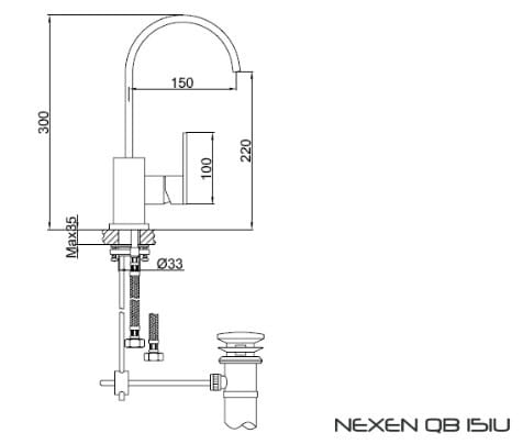 Bateria umywalkowa KOHLMAN Nexen-S SQB150U