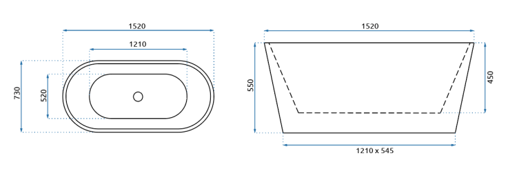 Wanna wolnostojąca akrylowa biała Milano 150 REA