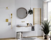 Grzejnik łazienkowy Aurum złoty 110x53 Luxrad + zawory