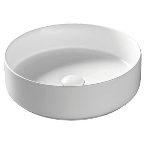 Umywalka nablatowa lugo okrągła 360x120 mm z korkiem białym