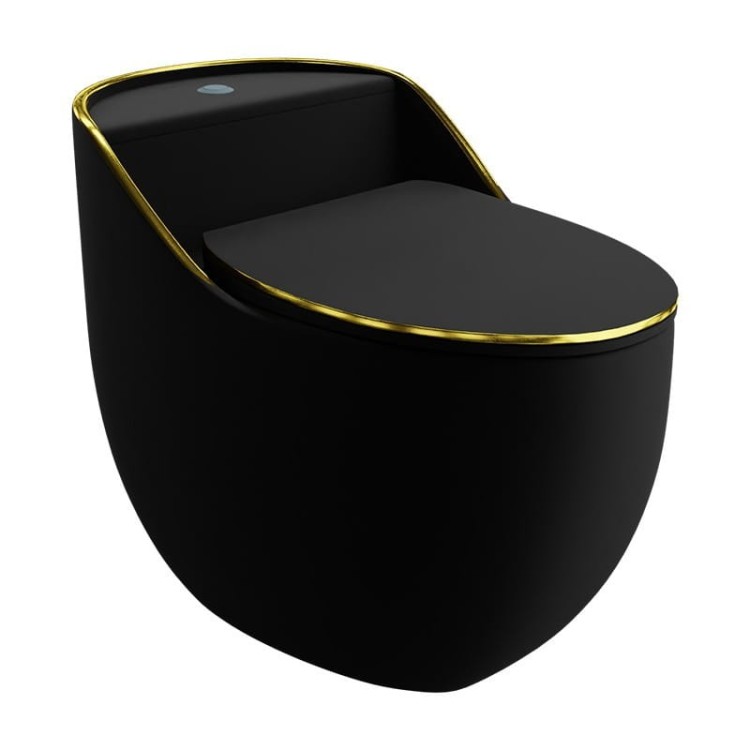 Kompakt WC SILIA RIM Black/Gold Line Lavita