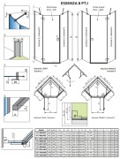 Kabina pięciokątna Radaway Essenza 8 Brushed Nickel PTJ lewa