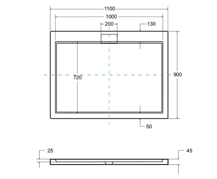 Brodzik prostokątny Besco AXIM ULTRASLIM 110x90x4,5
