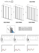 Parawan nawannowy RADAWAY Eos PNW5 107x152 szkło przejrzyste
