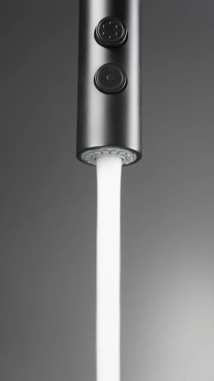 Bateria kuchenna z wyciąganą wylewką Olfato Deante nero czarna