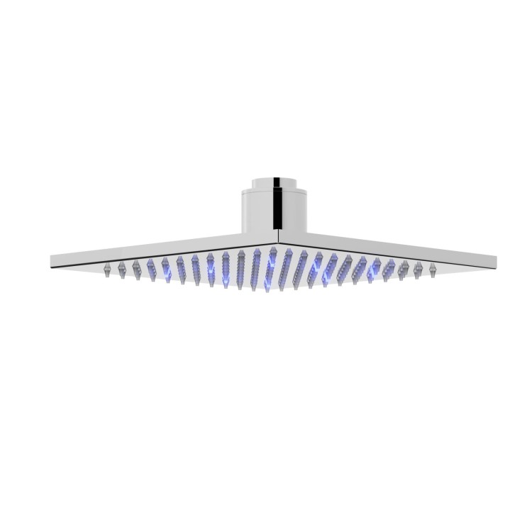 Zestaw prysznicowy corsan ango chrom z deszczownicą led, baterią i słuchawką
