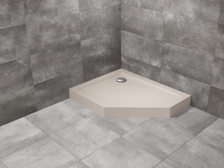 Brodzik Radaway Doros PT E Compact 100x80 Stone kaszmirowy lewy