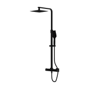 Natynkowy zestaw prysznicowy termostatyczny z deszczownicą Cetus Matt Black Lavita