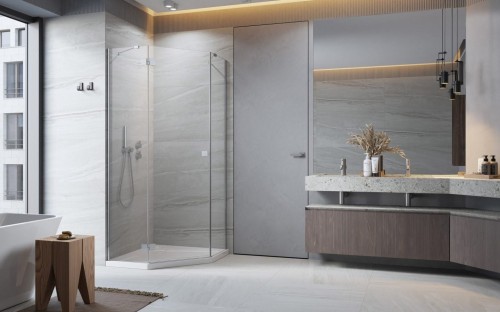 Kabina pięciokątna Radaway Essenza PTJ 90x80x200 lewa przejrzysta