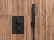 Prysznicowy zestaw podtynkowy corsan z01tbl czarny z termostatem