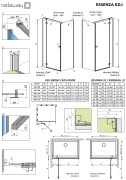 Kabina Radaway Essenza KDJ 90x100x200 prawa, szkło przejrzyste