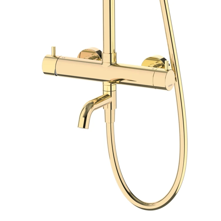 Natryskowa złota kolumna prysznicowa corsan lugo cmn01mglw