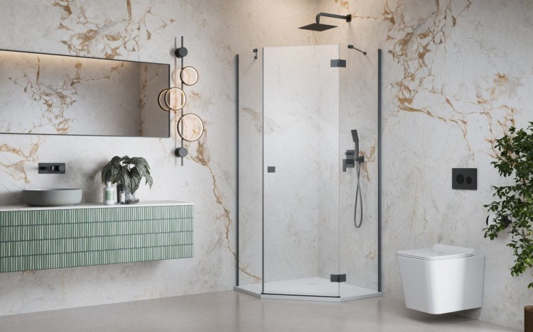 Kabina pięciokątna Radaway Essenza 8 Brushed GunMetal PTJ prawa