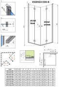 Kabina prysznicowa Radaway Essenza KDD-B 80x100x200 przejrzysta