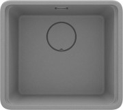 Zlewozmywak granitowy 1-komorowy szary metalik Momi Deante