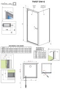 Kabina kwadratowa Radaway Twist DW+S 70x70x190 szkło przejrzyste