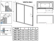 Zabudowa nawannowa Radaway Vesta DWJ 160x150 szkło przejrzyste