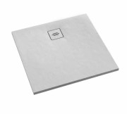 Brodzik kwadratowy PROTOS White Stone 80x80 Schedpol Schedline, biały - odpływ na środku