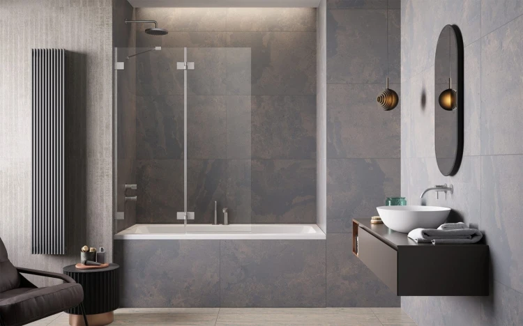 Parawan nawannowy Radaway Essenza Pro Brushed Nickel PND II lewy