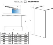 Kabina Radaway Modo New Black I 120x200 szkło przejrzyste