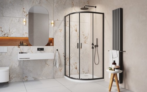 Kabina prysznicowa Radaway Alienta Black A 90x90x190 przejrzysta