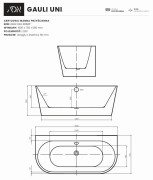 Wanna przyścienna GAULI UNI prawa 160x75 AD NATURALNIE