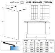 Kabina prysznicowa Radaway Modo New Black I Factory 140x200