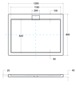 Brodzik prostokątny Besco AXIM ULTRASLIM 120x80x4,5