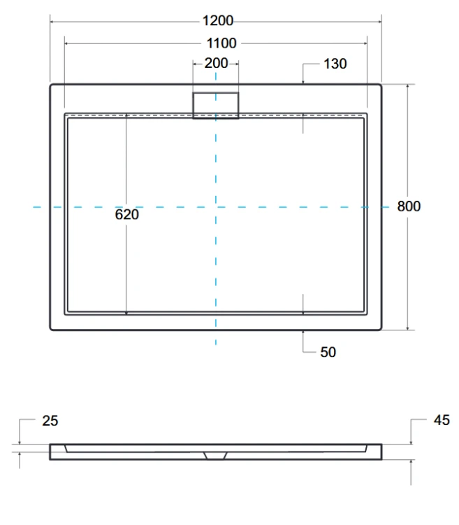 Brodzik prostokątny Besco AXIM ULTRASLIM 120x80x4,5