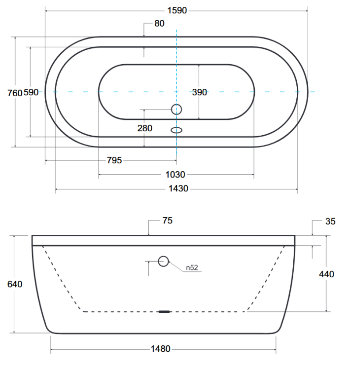 Wanna wolnostojąca Besco VICTORIA 160x75 cm biała