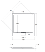 Brodzik kwadratowy biały Besco AXIM ULTRASLIM 80x80x4,5