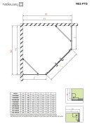 Kabina pięciokątna Radaway Nes Black PTD 90x100x200 przejrzysta