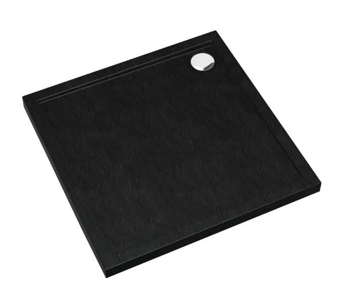 Brodzik kwadratowy SHARPER BLACK STONE 80x80 Schedline, czarny