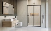 Drzwi prysznicowe Radaway Alienta Black DWJ 130x190 przejrzyste