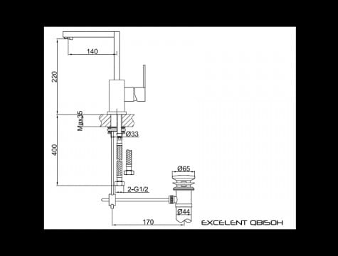 Bateria umywalkowa 1-otworowa KOHLMAN Excelent QB150H