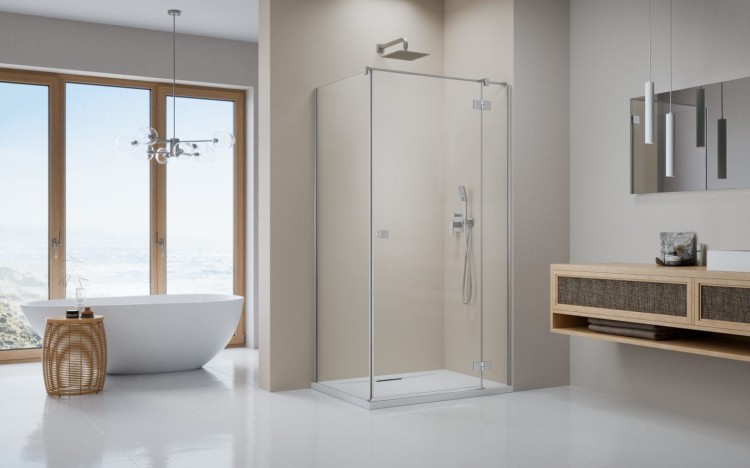 Kabina prysznicowa Radaway Essenza 8 Brushed Nickel KDJ prawa
