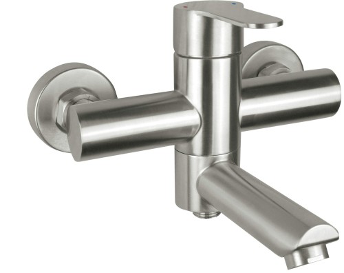 Bateria wannowa ścienna Lupo stal Deante