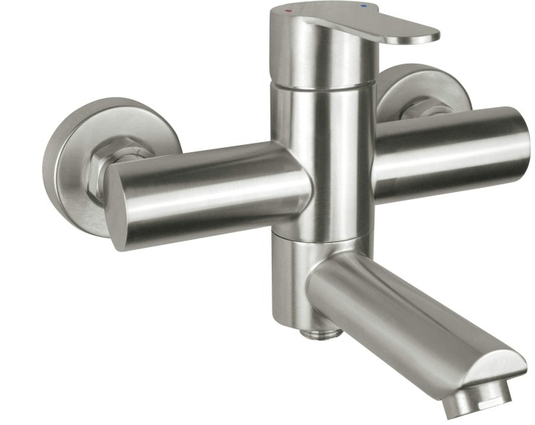 Bateria wannowa ścienna Lupo stal Deante